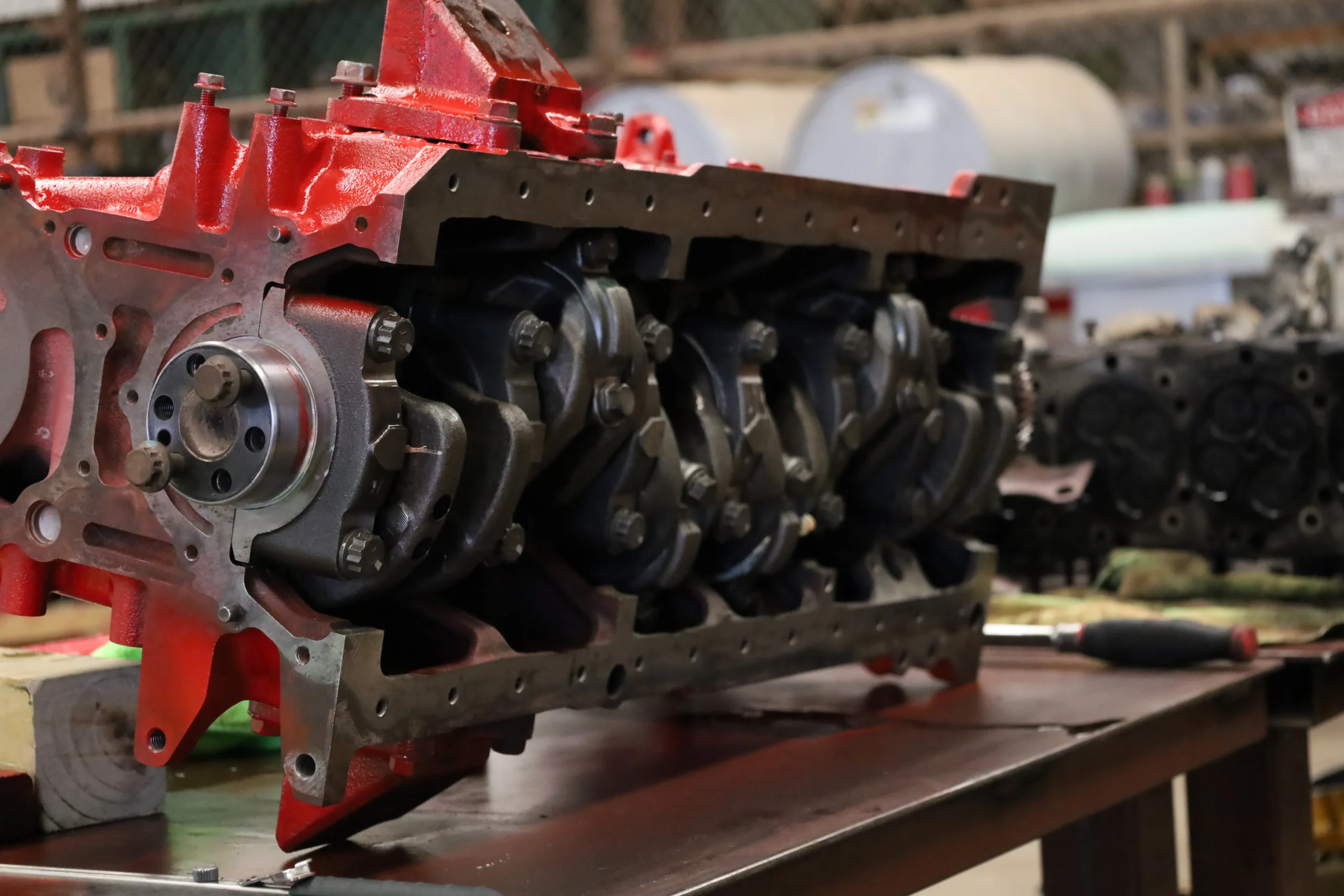 Commercial truck front end open for differential and drivetrain repair in Midland TX